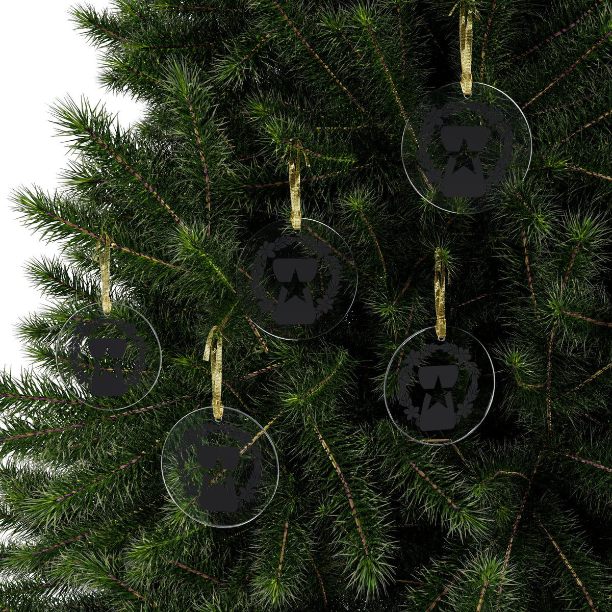 Acrylic Ornament — Sunglasses & Star Wreath Holiday Decoration