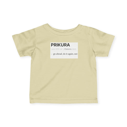 Infant tee with Prikura dictionary entry graphic