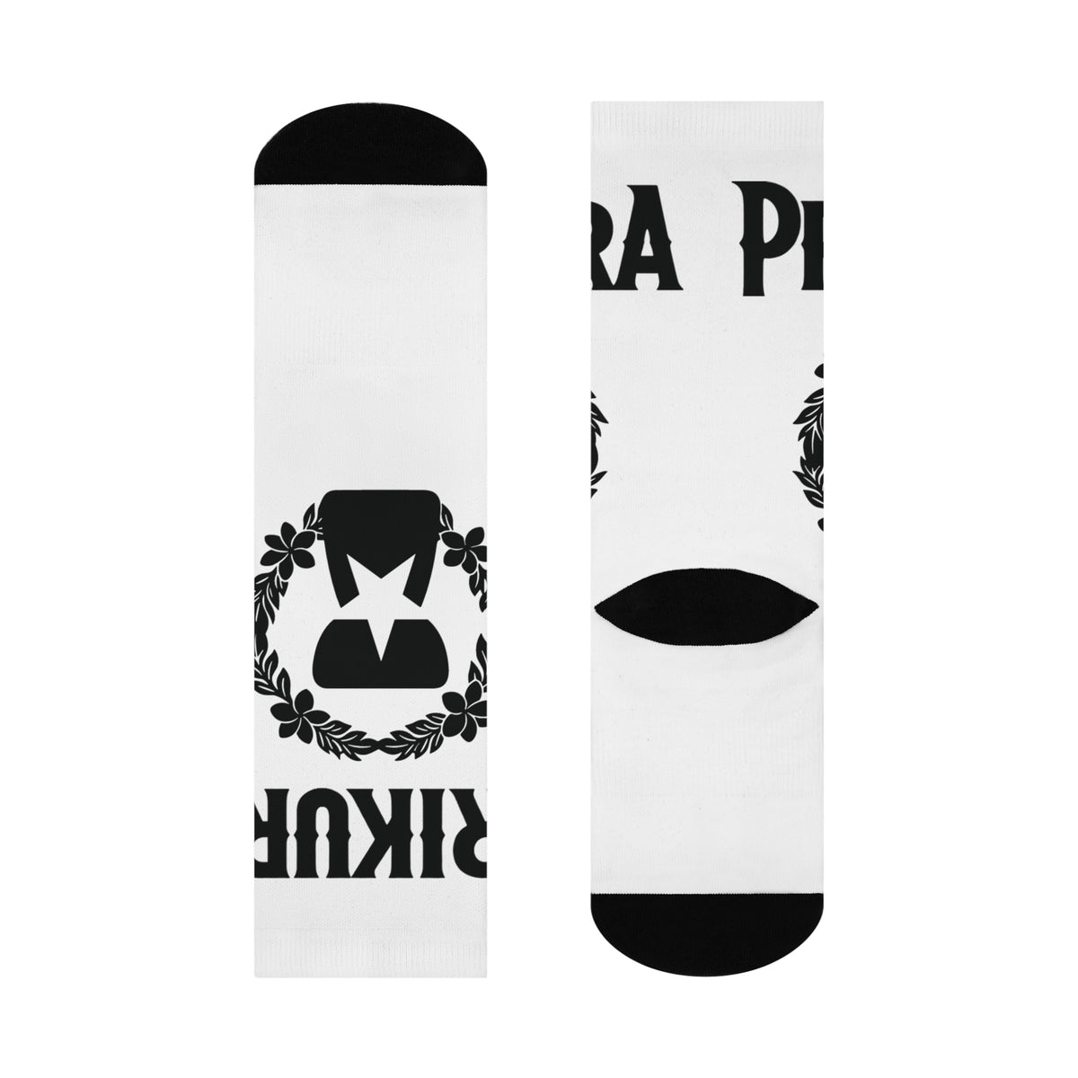 Northern Marianas Prikura crew socks, flat lay