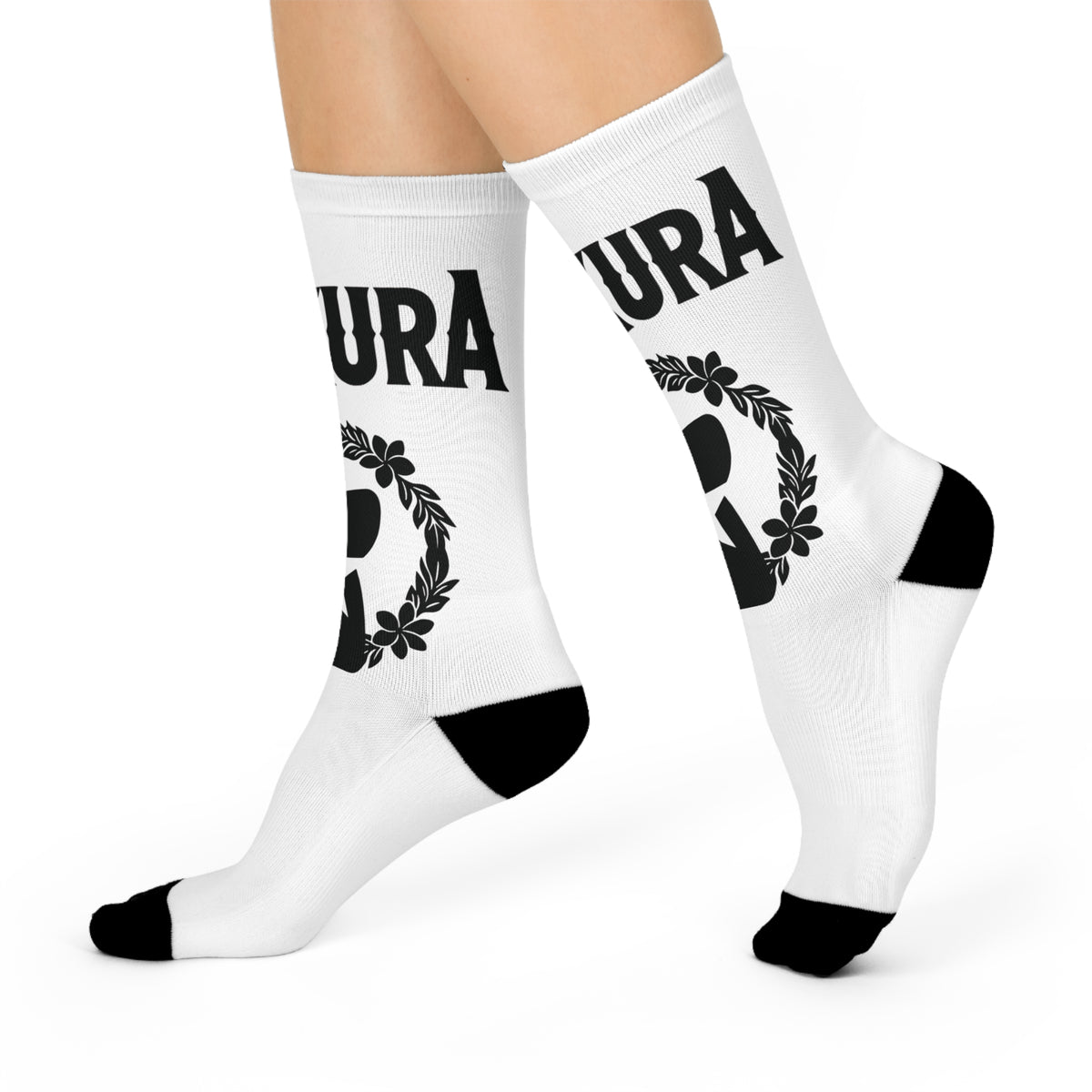 Northern Marianas Prikura crew socks, worn