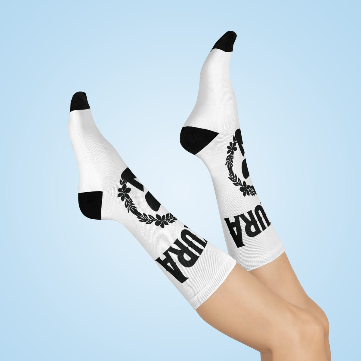 Northern Marianas Prikura crew socks, close detail