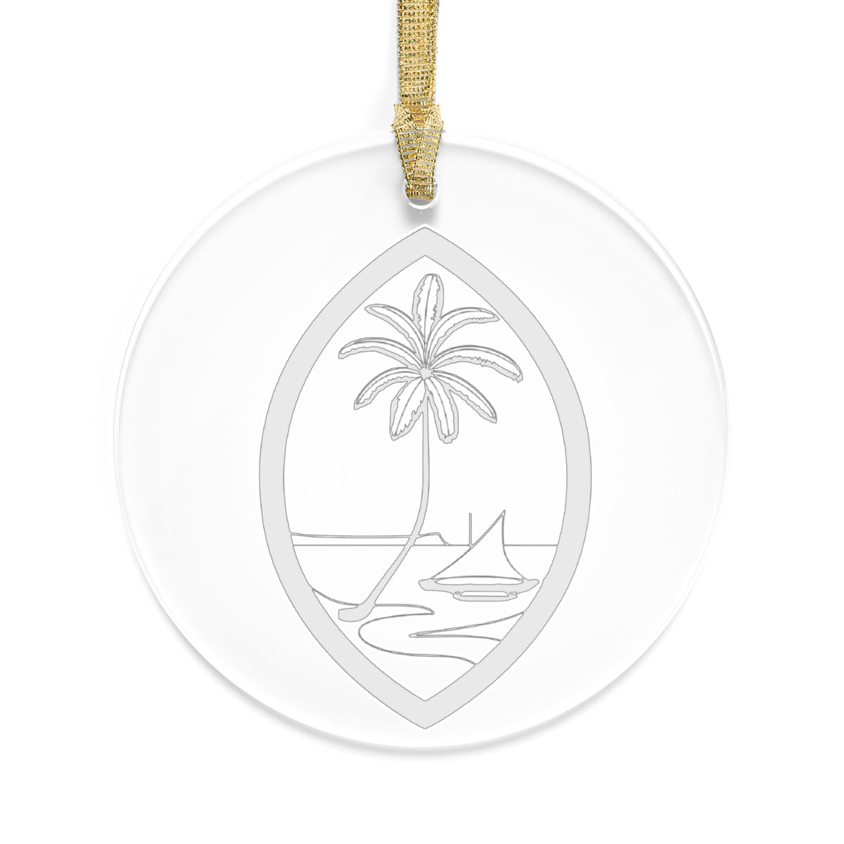 Guam acrylic ornament, front view