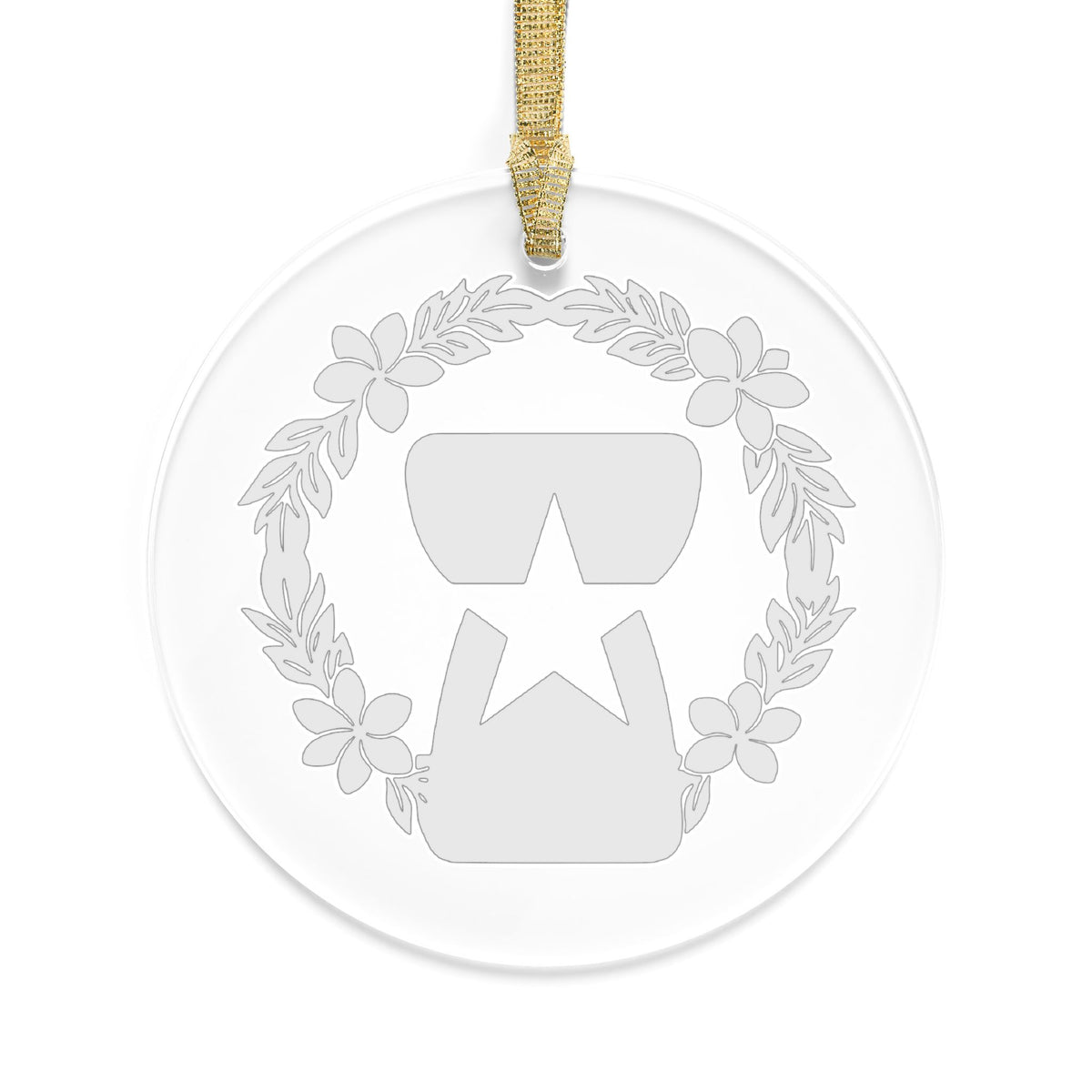 Acrylic Ornament — Sunglasses & Star Wreath Holiday Decoration