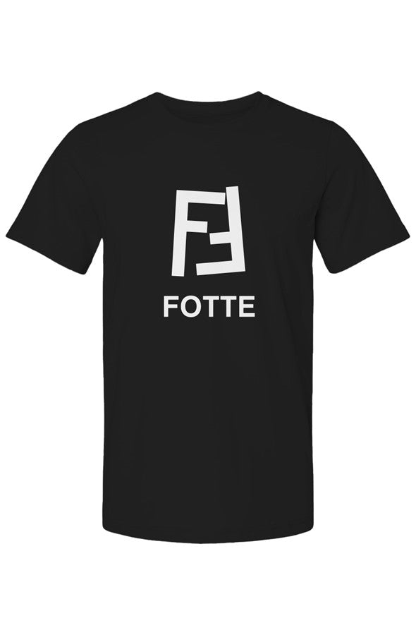 Black adult tee with white Fotte logo