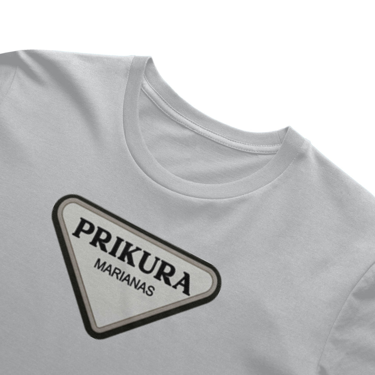 Silver adult tee with Prikura logo