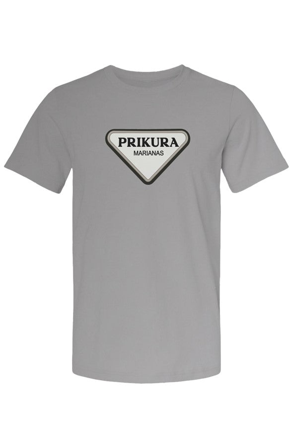 Youth tee with Prikura logo, side view