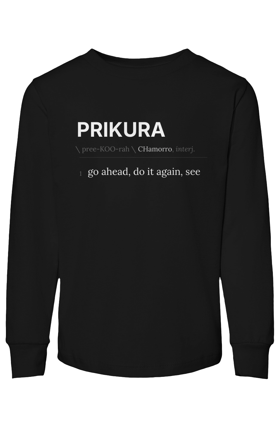 Toddler long sleeve tee with PRIKURA wordmark
