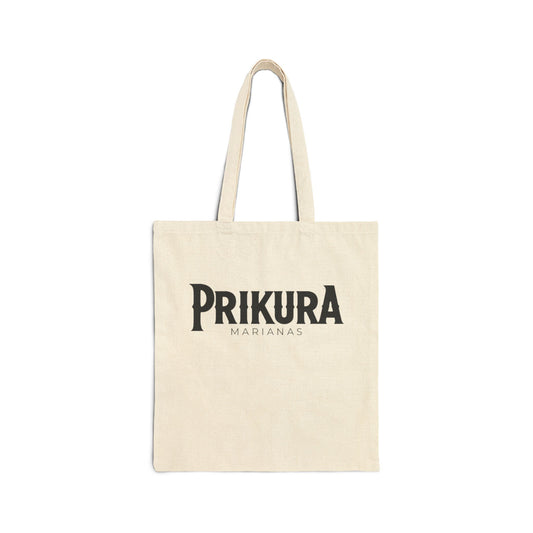 Natural canvas tote bag with PRIKURA wordmark